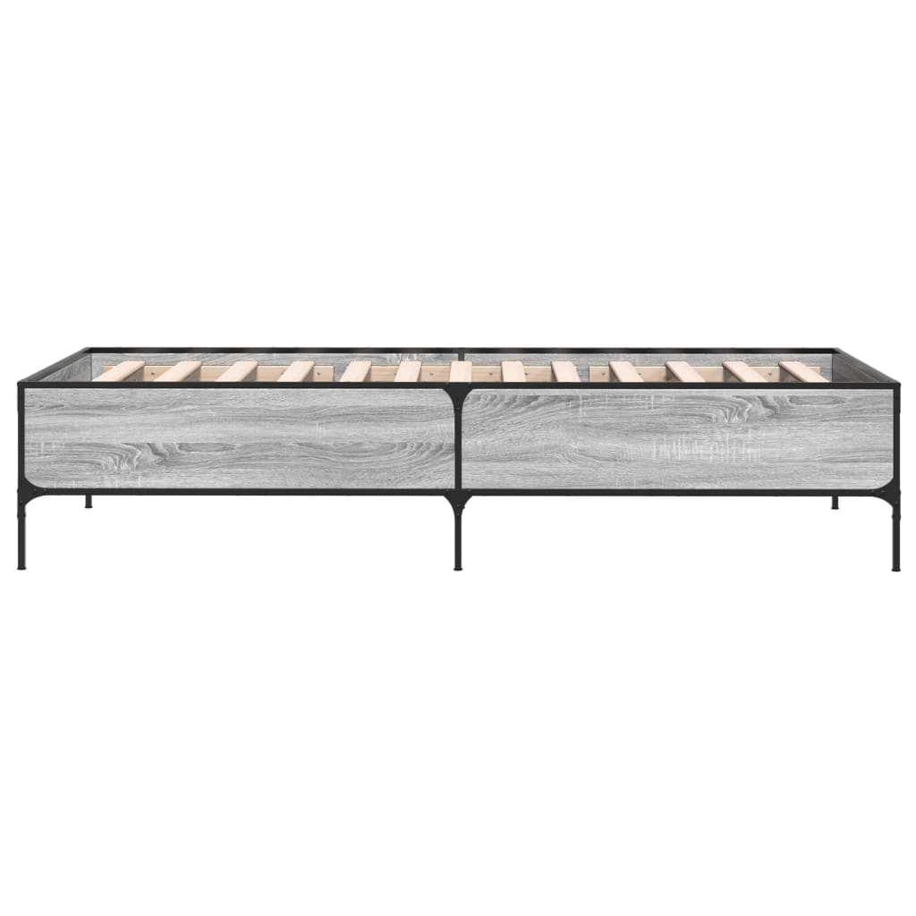 Bed Frame without Mattress Grey Sonoma 90x200 cm